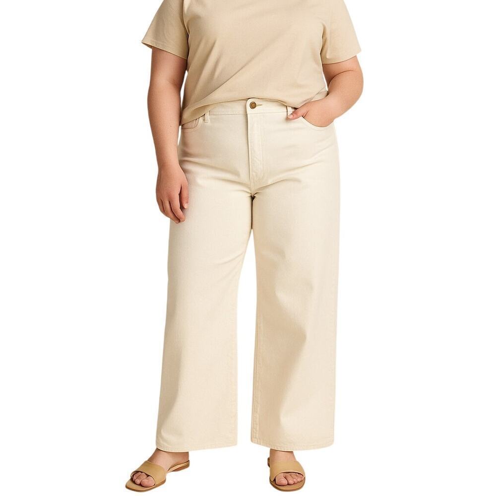 J.Crew Lower-rise Wide-leg 1984 Rigid Jean in Ecru Wash CD128 size 32 NWT